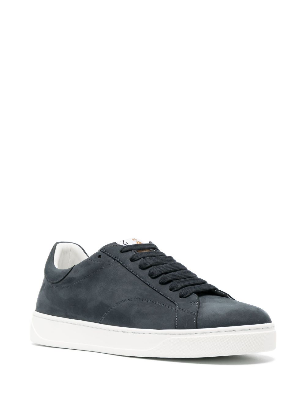 Men Low-Tops Maison-Kitsune Lanvin embroidered-logo low-top Leather Sneakers Blue