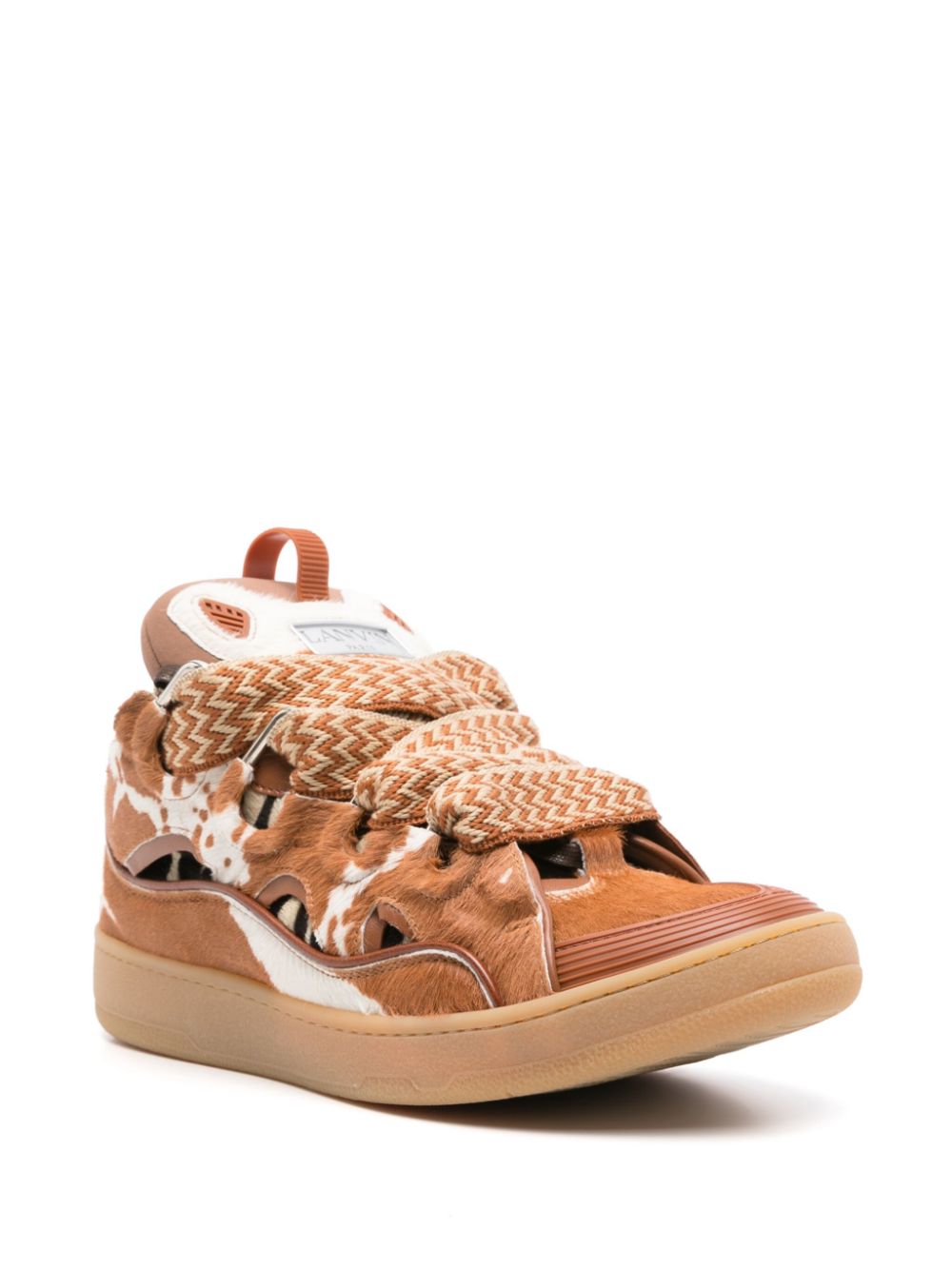 Maison-Kitsune Low-Tops Men Lanvin Curb Leather Sneakers White