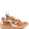 Maison-Kitsune Low-Tops Men Lanvin Curb Leather Sneakers White
