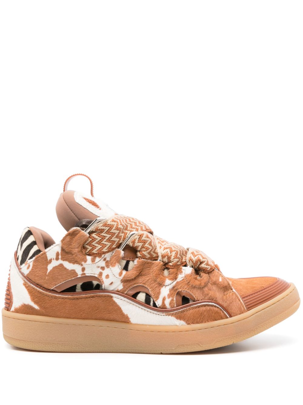 Maison-Kitsune Low-Tops Men Lanvin Curb Leather Sneakers White