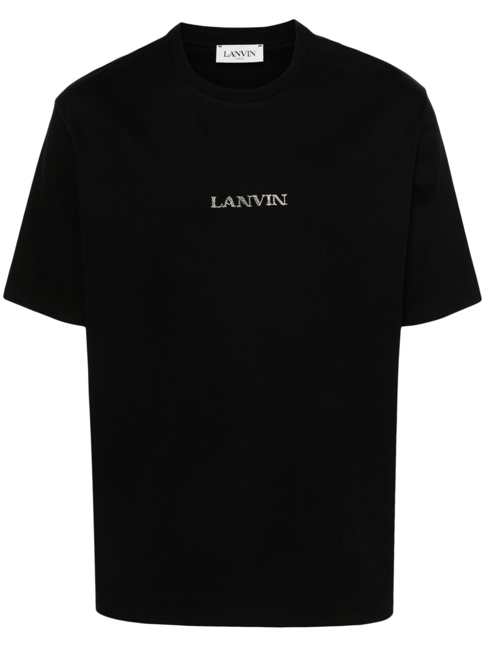 Lanvin logo-embroidered Cotton T-shirt Black Maison-Kitsune Men T-Shirts