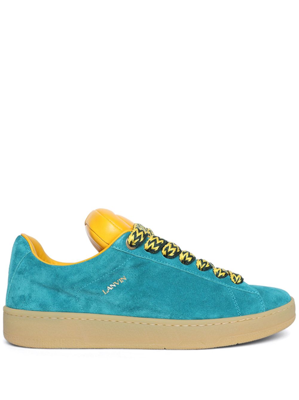 Lanvin x Future Hyper Curb Suede Sneakers Blue Men Low-Tops Maison-Kitsune