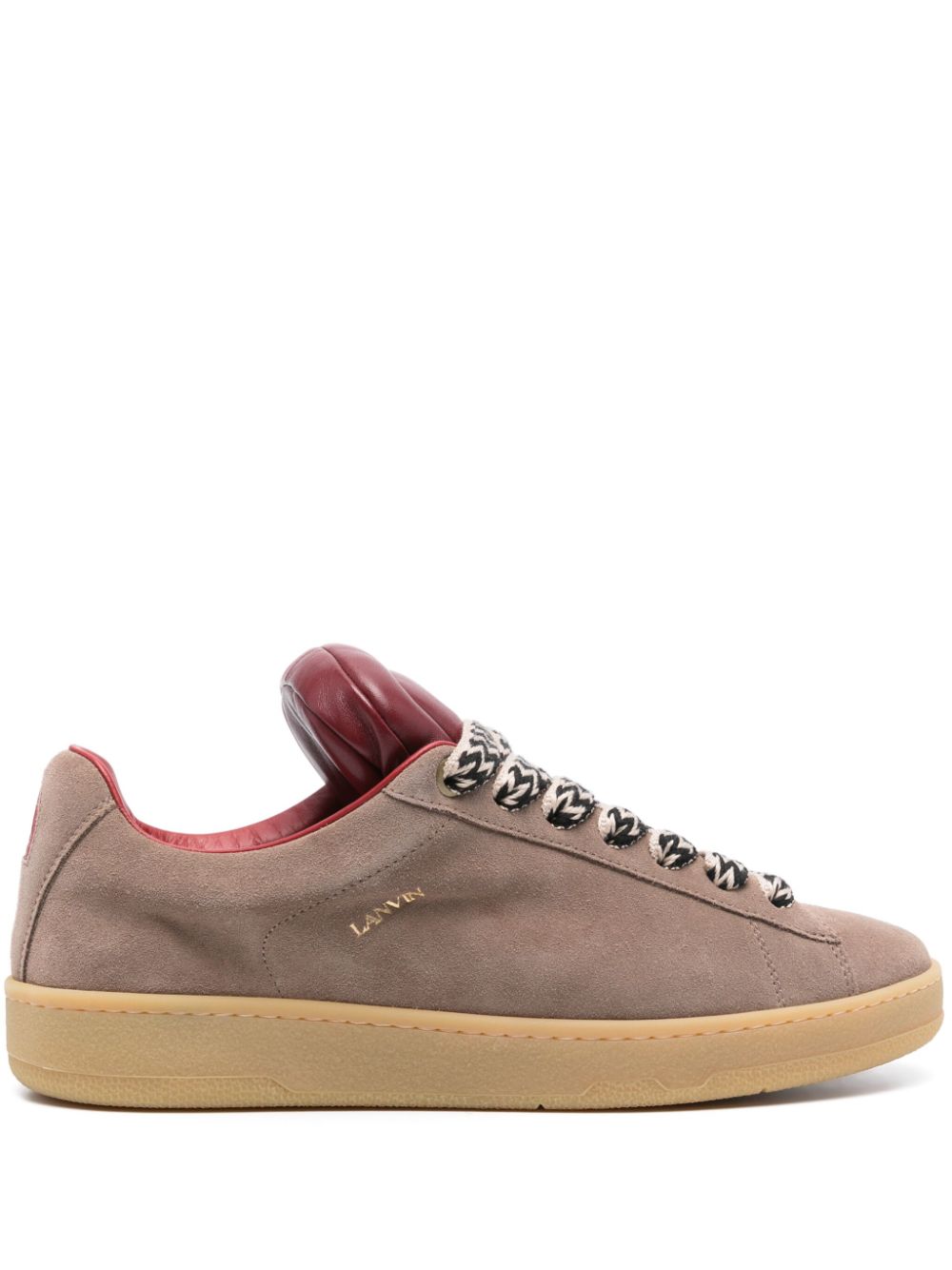 Lanvin x Future Hyper Curb Suede Sneakers Brown Men Low-Tops Maison-Kitsune