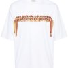 Maison-Kitsune Lanvin Curb Embroidered Cotton T-shirt White Men T-Shirts