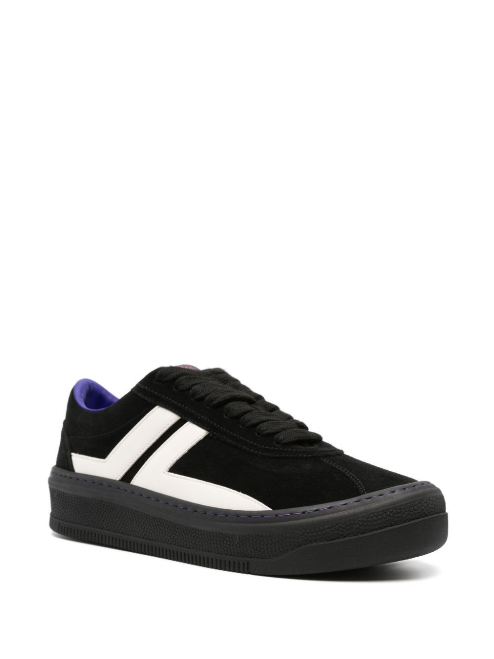 Men Low-Tops Maison-Kitsune Lanvin x Future Cash Suede Sneakers Black