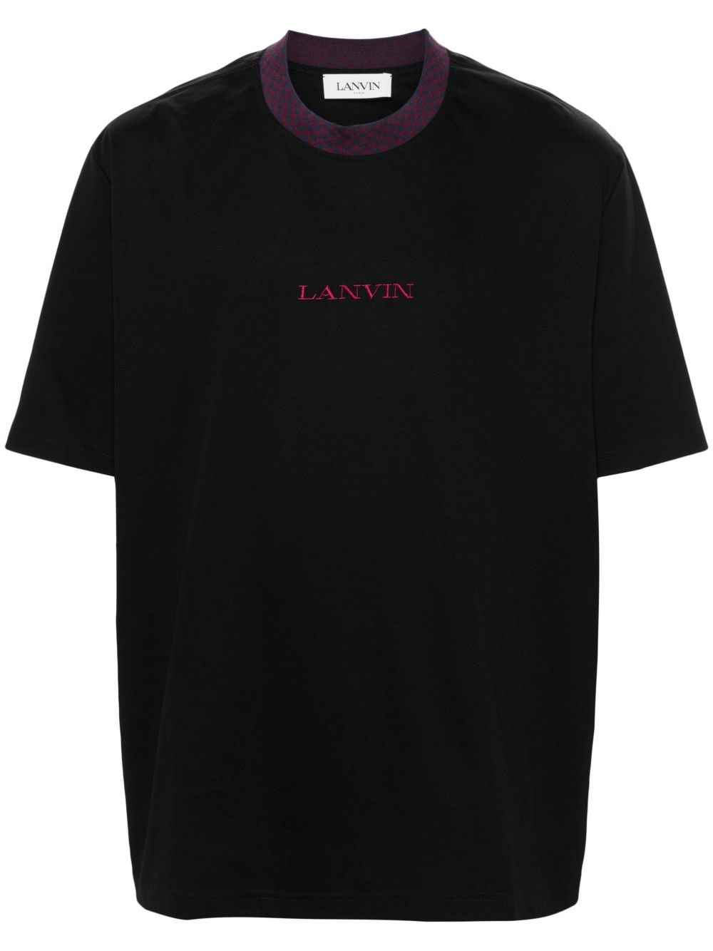 Lanvin logo-embroidered T-shirt Black Men T-Shirts Maison-Kitsune