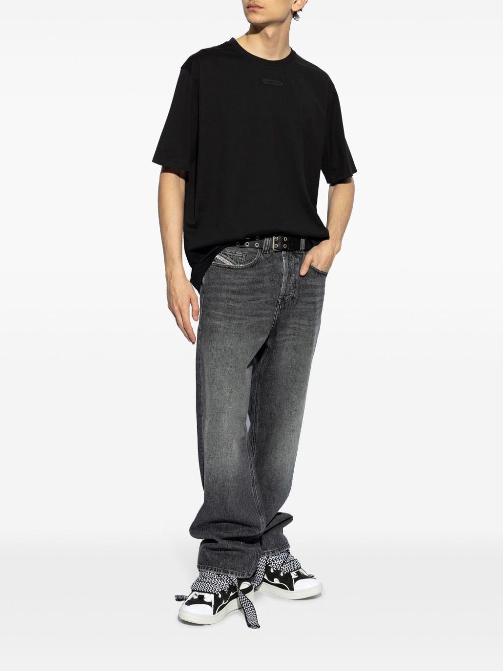 Lanvin appliqué-logo Cotton T-shirt Black Maison-Kitsune Men T-Shirts