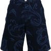 Maison-Kitsune Lanvin floral-print Denim Shorts Blue Men Denim Shorts