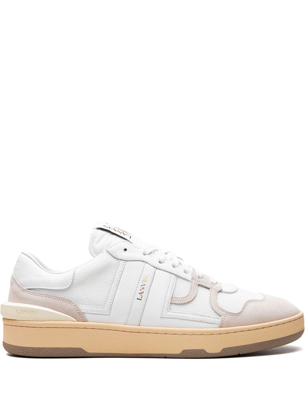 Maison-Kitsune Lanvin Clay Leather Sneakers White Men Low-Tops