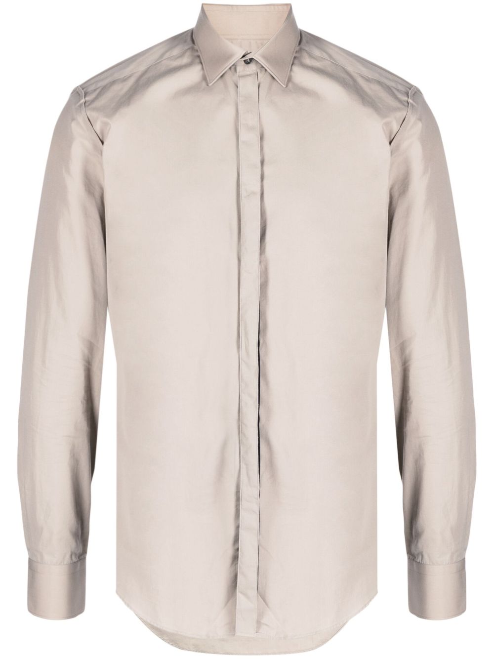 Lanvin spread-collar Cotton Shirt Neutrals Men Shirts Maison-Kitsune