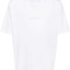 Lanvin logo-embroidered Cotton T-shirt White Men T-Shirts Maison-Kitsune
