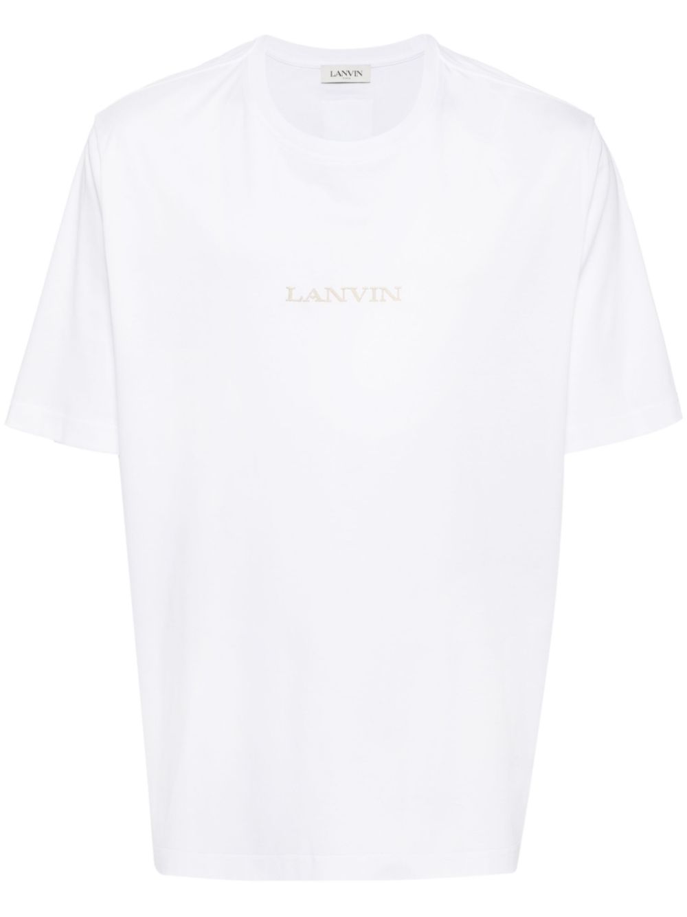 Lanvin logo-embroidered Cotton T-shirt White Men T-Shirts Maison-Kitsune