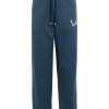 Maison-Kitsune Sweatpants Men Lanvin logo-print Cotton Track Pants Blue