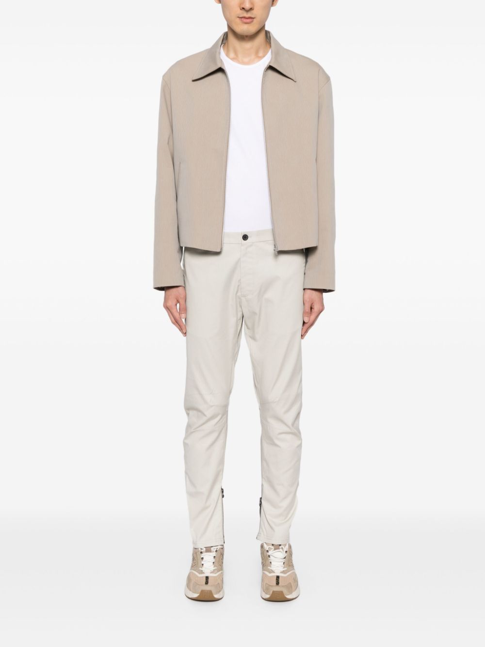 Lanvin Tapered Cotton Trousers Grey Maison-Kitsune Men Chinos