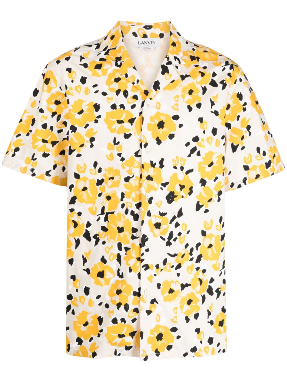 Maison-Kitsune Shirts Men Lanvin floral-print Cotton Shirt Yellow