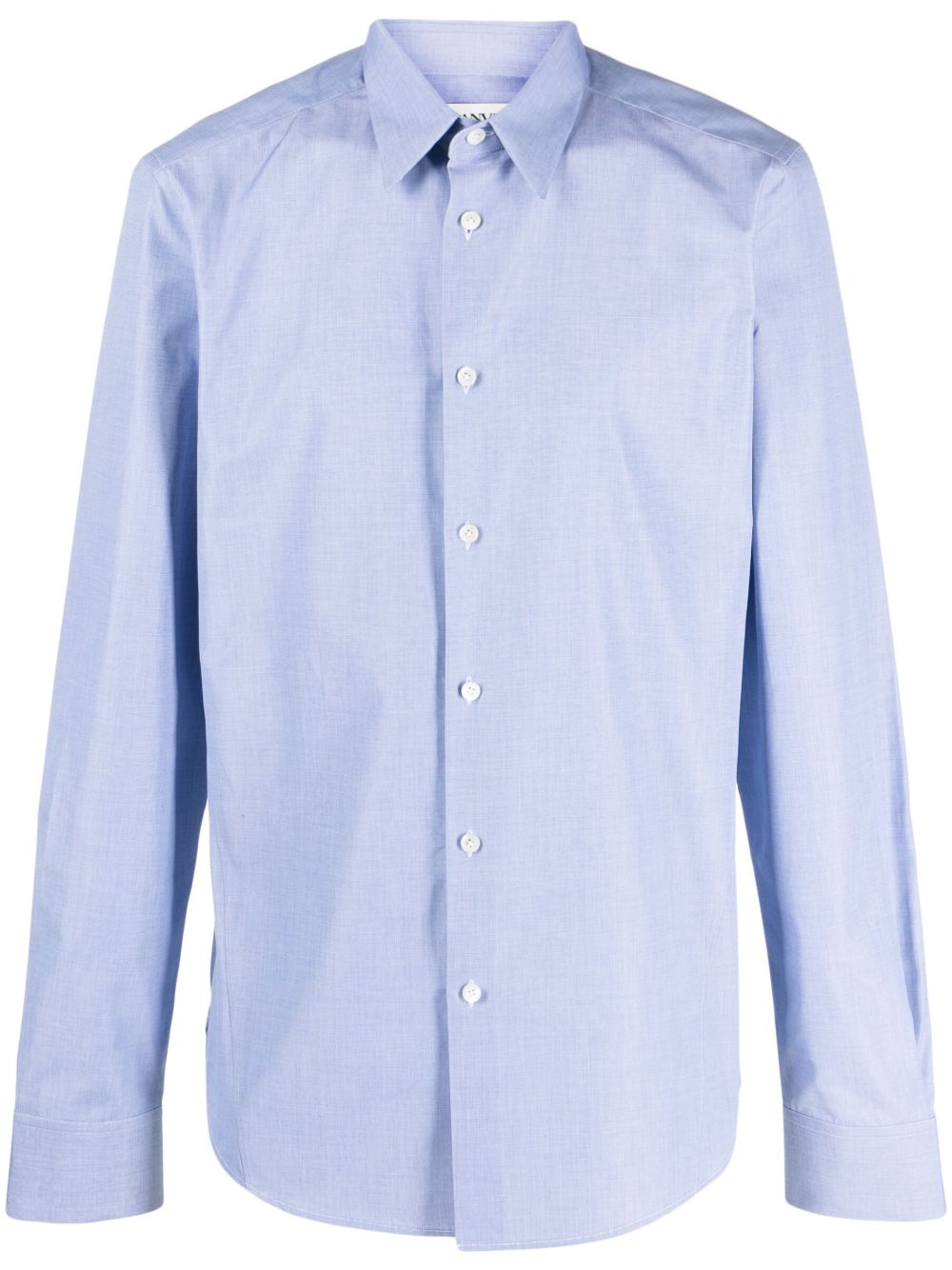 Maison-Kitsune Lanvin long-sleeve Cotton Shirt Blue Men Shirts
