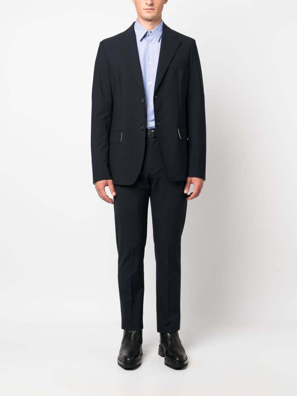 Maison-Kitsune Lanvin long-sleeve Cotton Shirt Blue Men Shirts