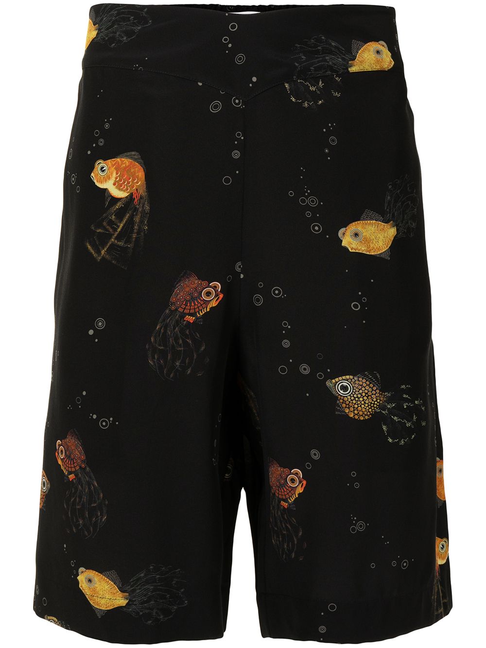 Lanvin fish-print Tailored Shorts Black Men Tailored Shorts Maison-Kitsune