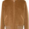 Maison-Kitsune Lardini Wool Bomber Jacket Brown Men Bomber Jackets