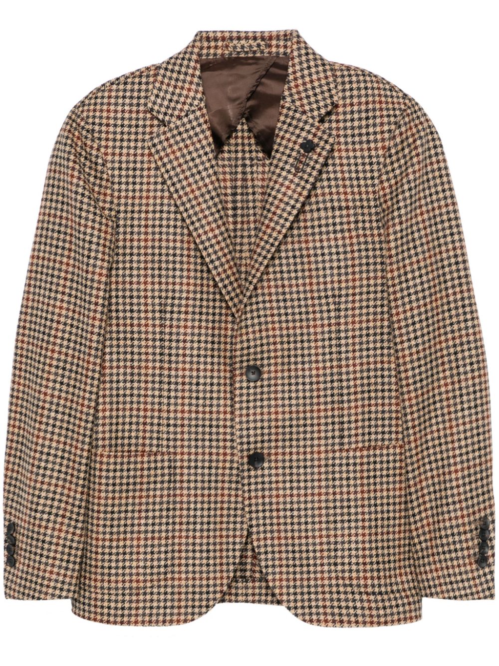 Maison-Kitsune Lardini houndstooth-pattern Blazer Neutrals Men Blazers