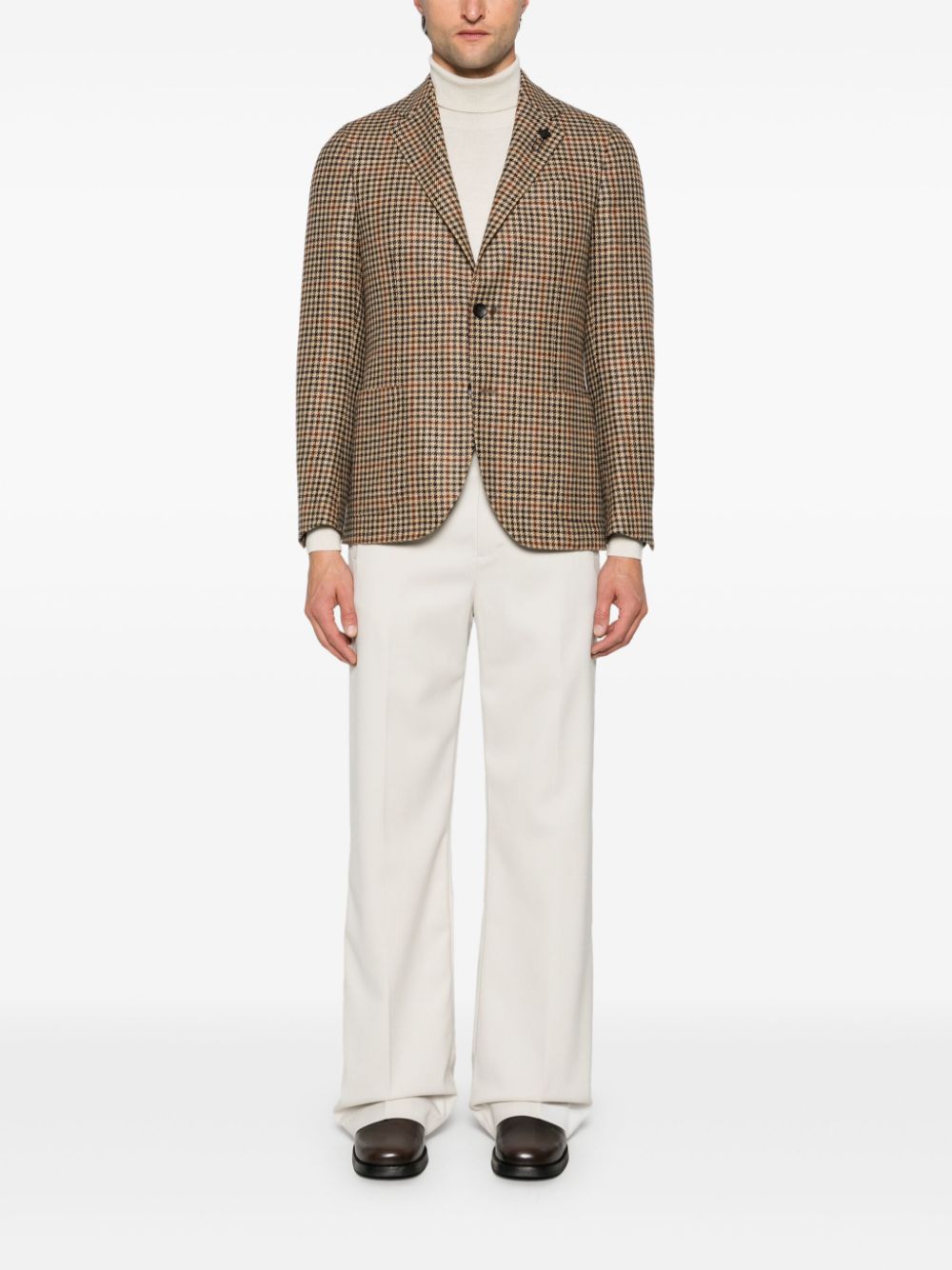 Maison-Kitsune Lardini houndstooth-pattern Blazer Neutrals Men Blazers