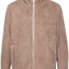 Men Leather Jackets Maison-Kitsune Lardini Suede Jacket Brown