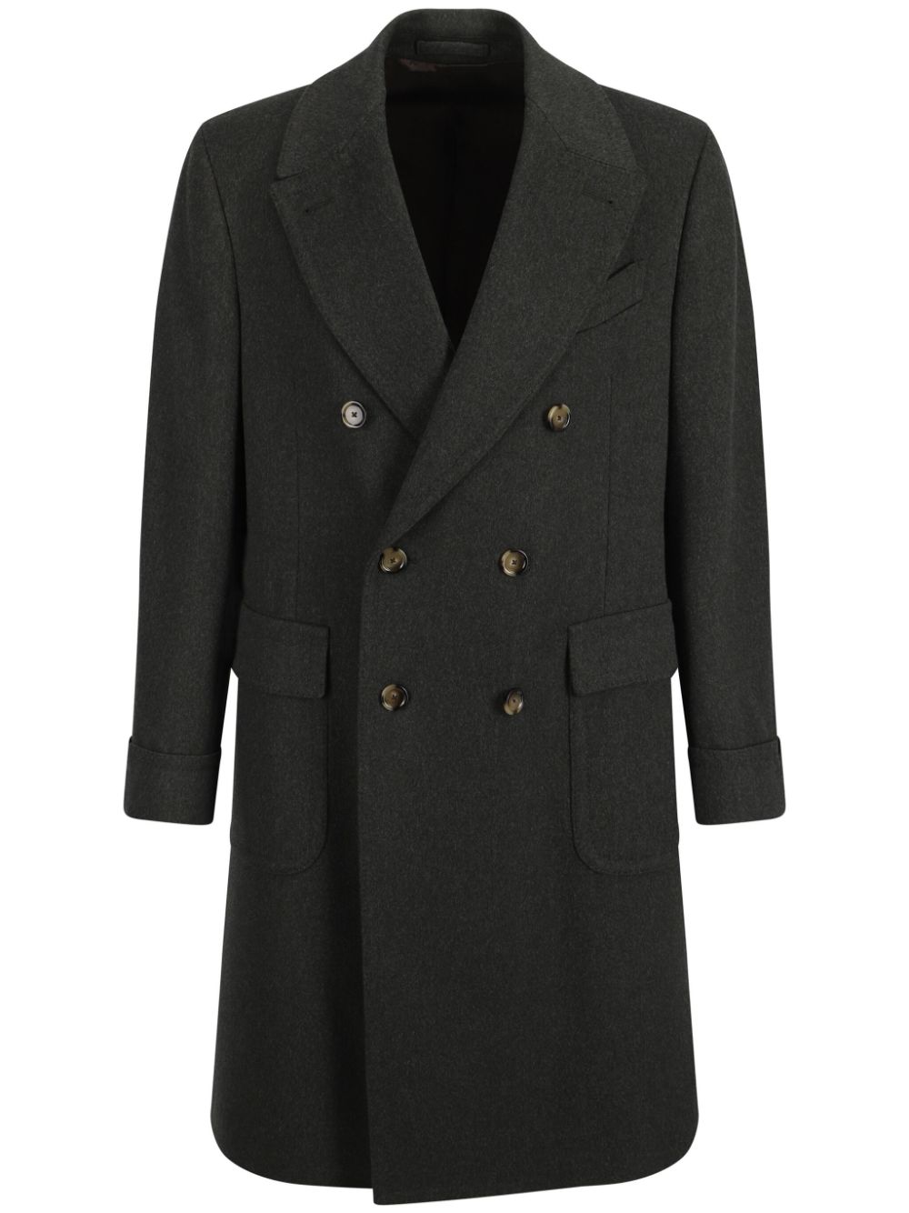 Lardini Buttoned Double Breasted Coat Grey Maison-Kitsune Men Double Breasted Coats