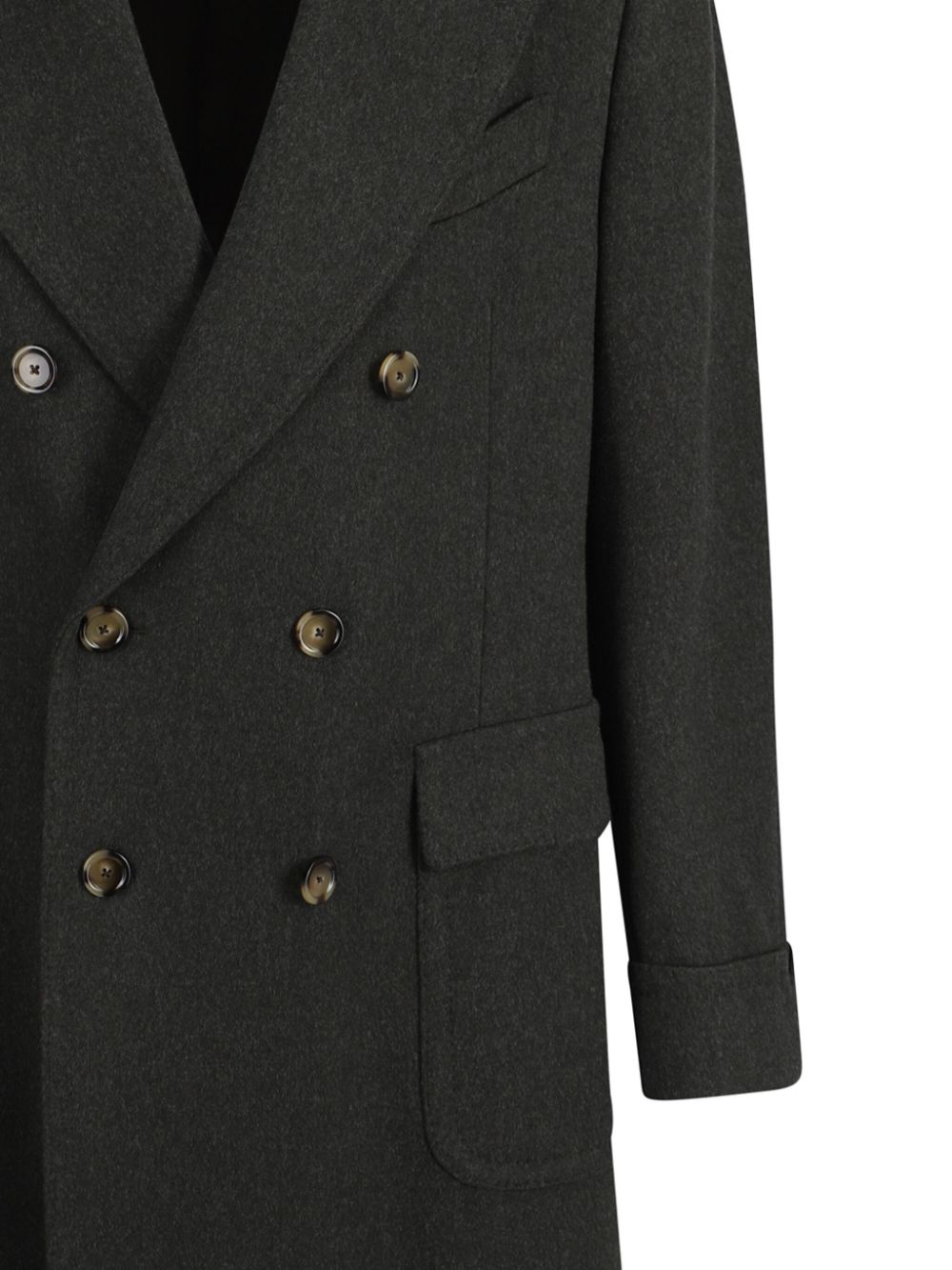 Lardini Buttoned Double Breasted Coat Grey Maison-Kitsune Men Double Breasted Coats