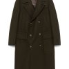 Lardini Felted double-breasted Coat Brown Men Double Breasted Coats Maison-Kitsune