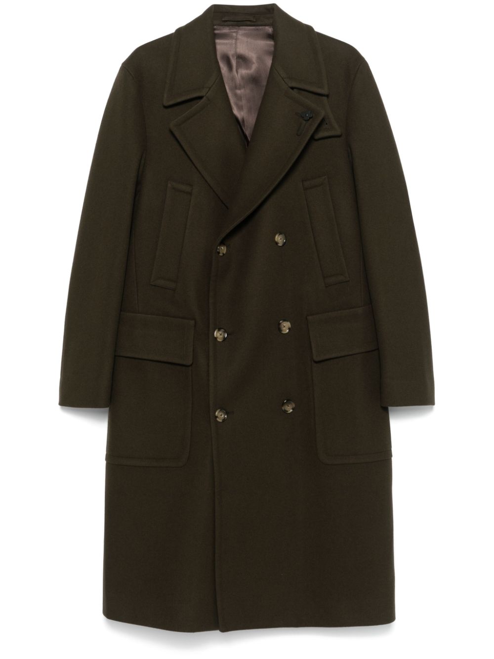 Lardini Felted double-breasted Coat Brown Men Double Breasted Coats Maison-Kitsune