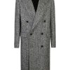 Lardini Herringbone Coat Black Men Double Breasted Coats Maison-Kitsune