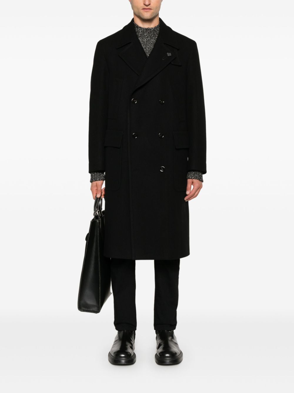 Lardini double-breasted Coat Black Men Double Breasted Coats Maison-Kitsune