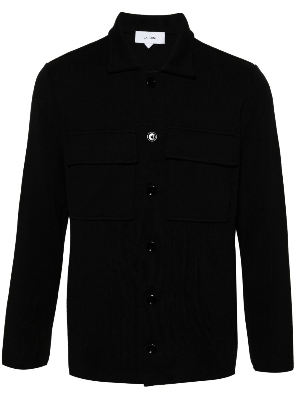 Maison-Kitsune Lardini Virgin Wool Cardigan Black Men Cardigans