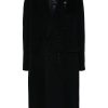 Lardini Wool Coat Black Men Double Breasted Coats Maison-Kitsune