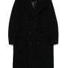 Lardini Virgin Wool Coat Black Maison-Kitsune Men Double Breasted Coats