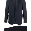 Maison-Kitsune Single Breasted Suits Men Lardini single-breasted two-piece Suit Blue