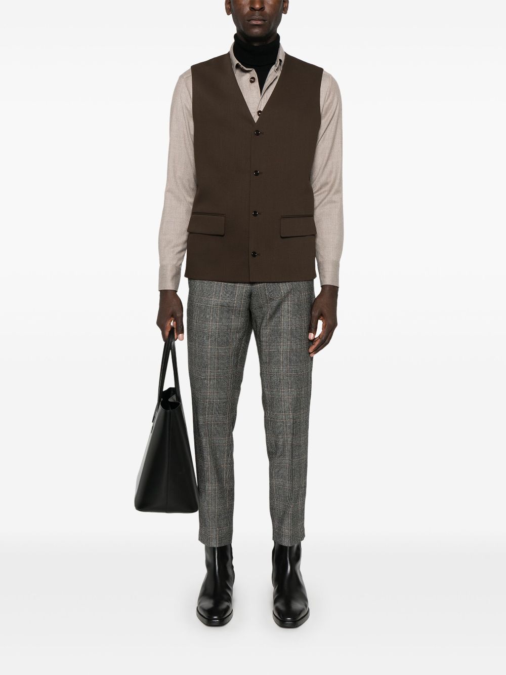 Lardini Wool Waistcoat Brown Men Waistcoats & Gilets Maison-Kitsune