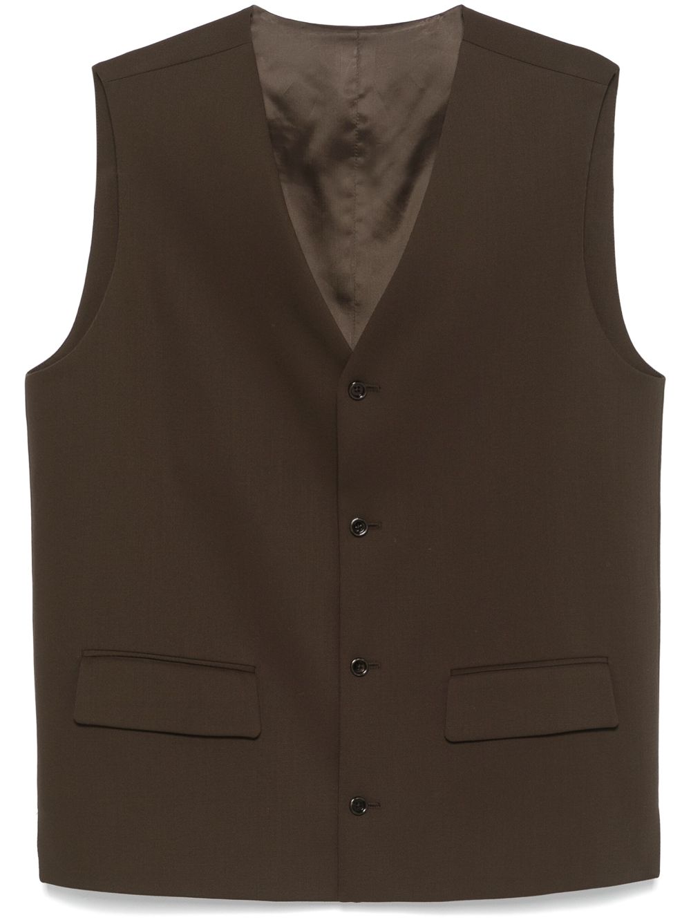 Lardini Wool Waistcoat Brown Men Waistcoats & Gilets Maison-Kitsune