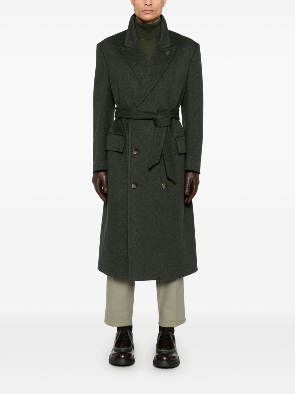Lardini double-breasted Coat Green Maison-Kitsune Men Double Breasted Coats