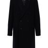 Maison-Kitsune Lardini Felted Coat Blue Men Double Breasted Coats