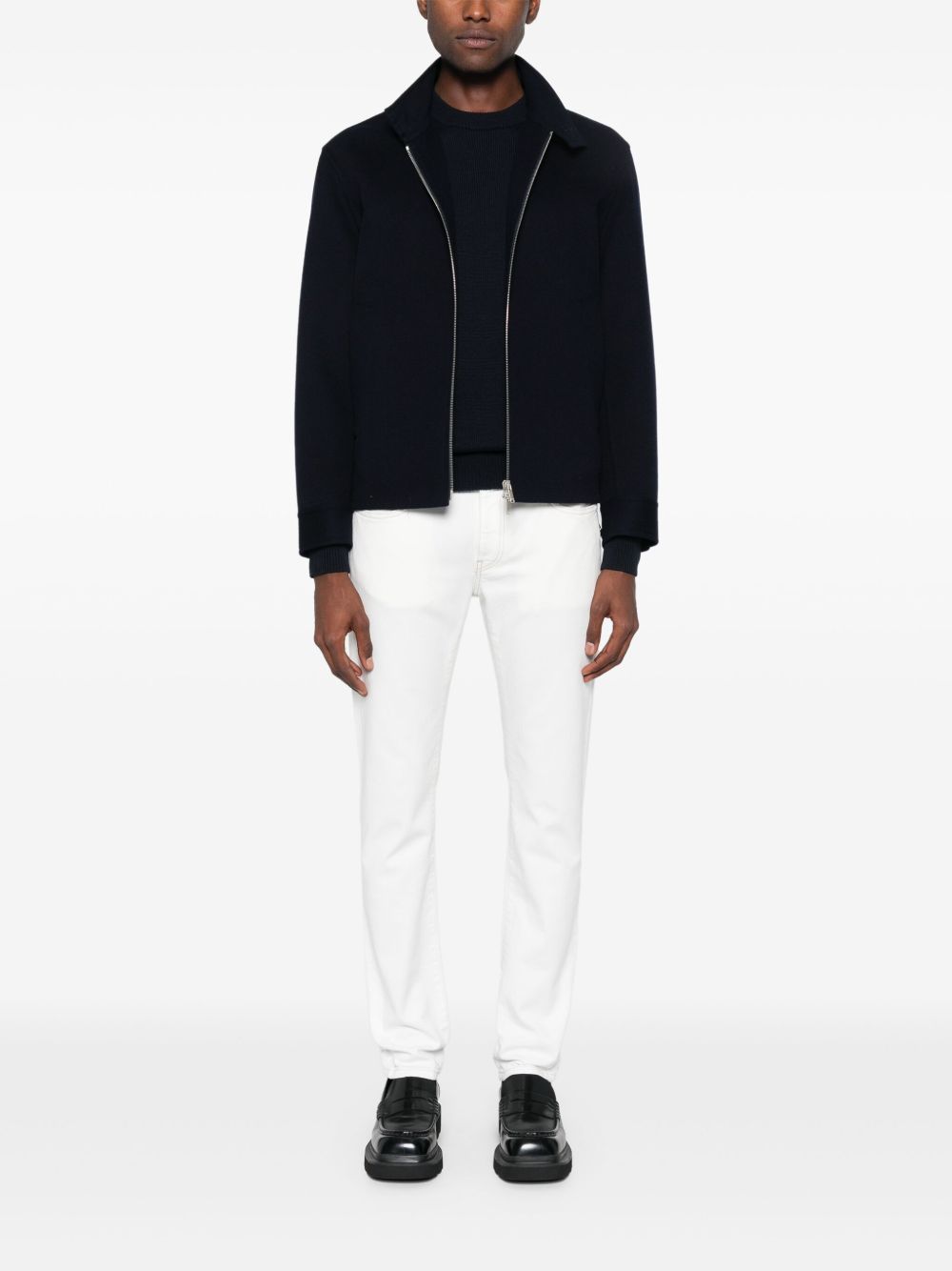Maison-Kitsune Lardini virgin-wool Jacket Blue Men Bomber Jackets