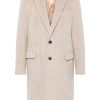 Maison-Kitsune Single Breasted Coats Men Lardini single-breasted Coat Brown