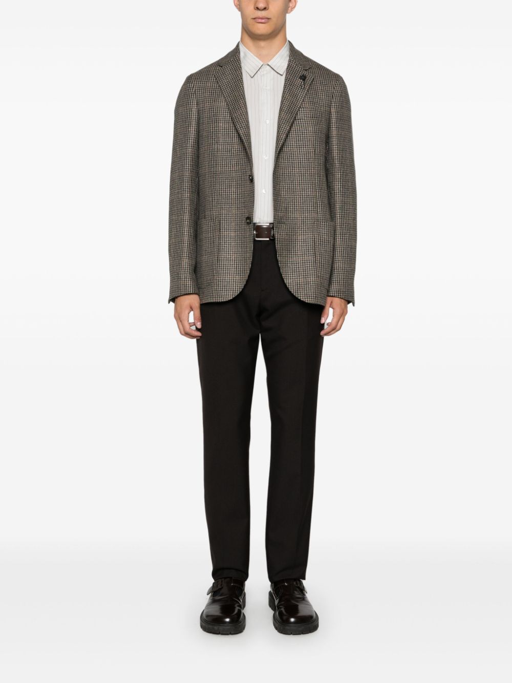 Lardini logo-clip Blazer Brown Men Blazers Maison-Kitsune