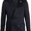 Lardini double-breasted Silk Blazer Blue Maison-Kitsune Men Blazers