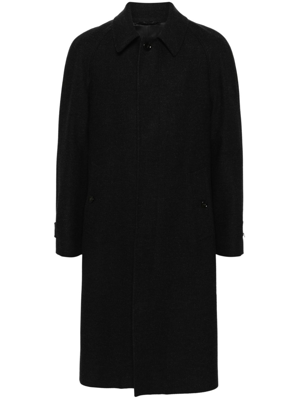 Maison-Kitsune Single Breasted Coats Men Lardini Striped Coat Black