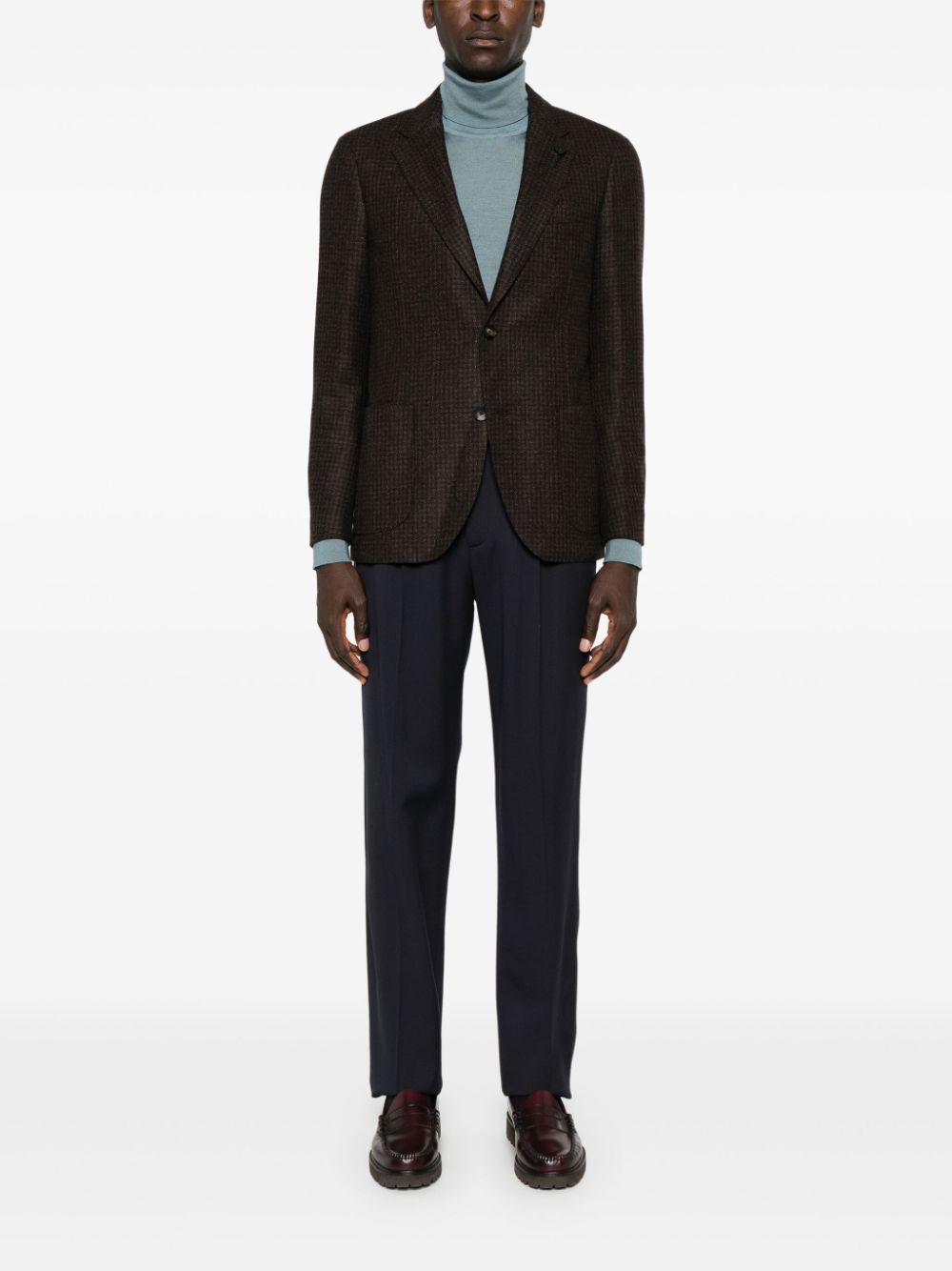Men Blazers Maison-Kitsune Lardini brooch-detail Blazer Brown