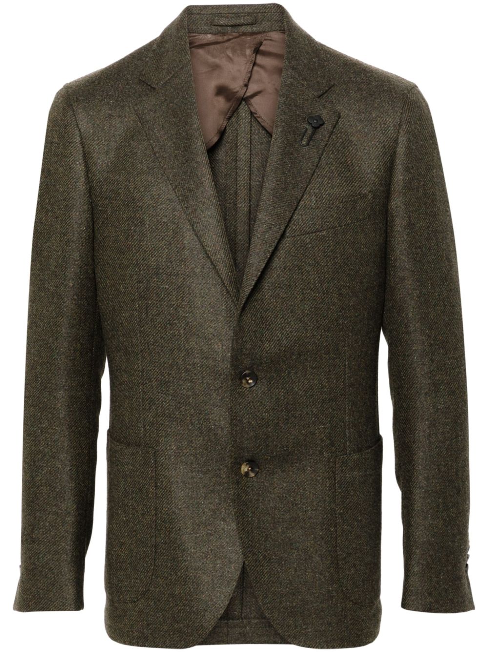 Maison-Kitsune Blazers Men Lardini brooch-detail Blazer Green