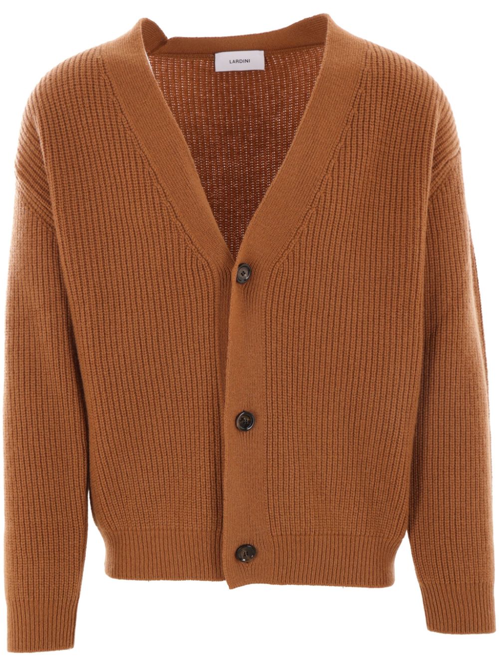 Men Cardigans Maison-Kitsune Lardini v-neck Buttoned Cardigan Brown