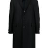 Men Single Breasted Coats Maison-Kitsune Lardini single-breasted Boxy Wool Coat Black