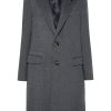 Men Single Breasted Coats Maison-Kitsune Lardini single-breasted Virgin Wool Coat Grey
